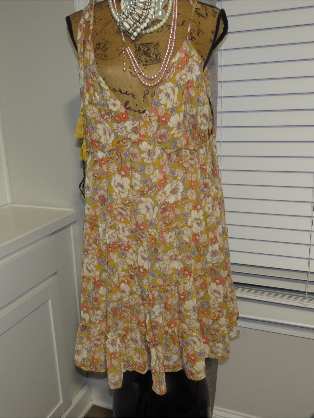Forever 21 Yellow Floral Ruffle Mini Dress